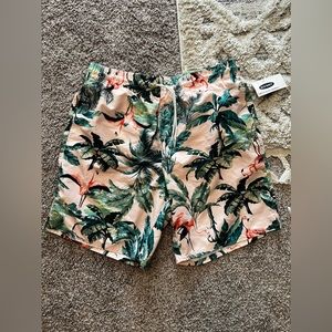 NWT Old Navy Flamingo Swim Trunks - Size L 🦩 5-inch inseam